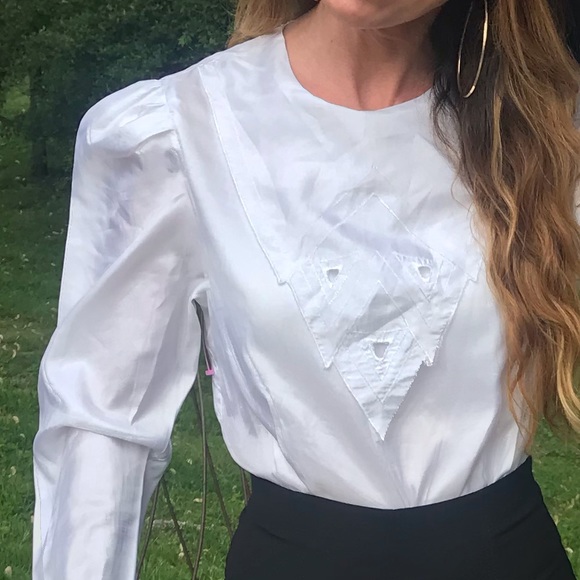 Vintage Tops - Vintage City Girl Edwardian style blouse size S